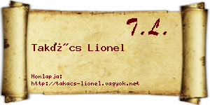 Takács Lionel névjegykártya